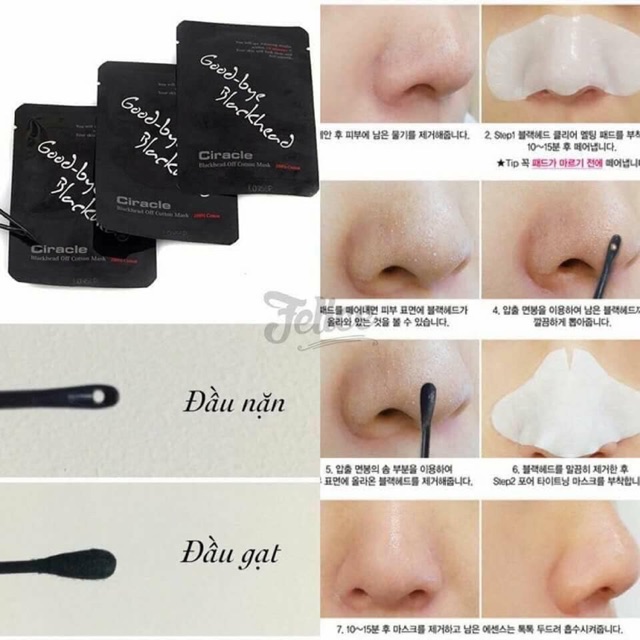 Miếng Dán Đẩy Mụn Đầu Đen Goodbye BlackHead Ciracle 5ml - Hecca