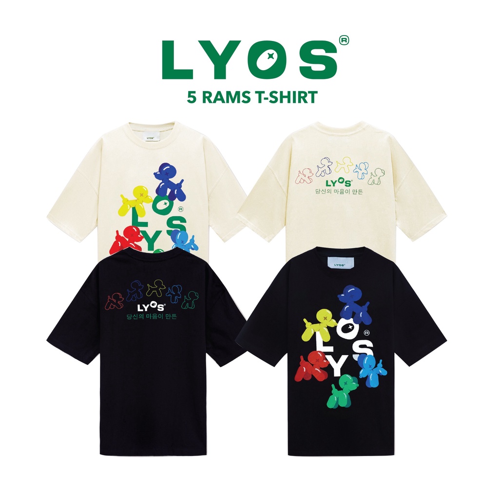 Áo Thun LYOS 5 Rams Đen/ Kem