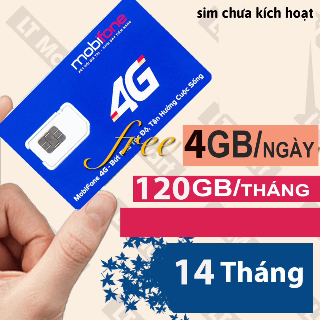 FREESHIP - CHƯA KÍCH HOẠT.Sim 4G Mobifone 1 năm 150GB/Tháng, 180Gb/tháng, Sim 4G  sim 4g 12FD50 12mdt50 12max90 24G12