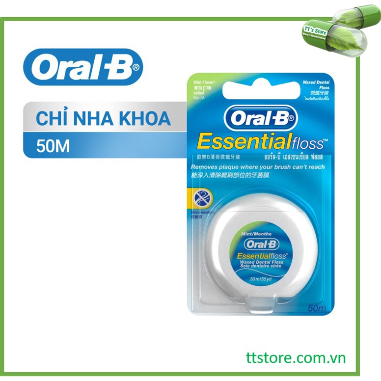 [HCM]Chỉ nha khoa ORAL B Essential floss [Cuộn 50m]