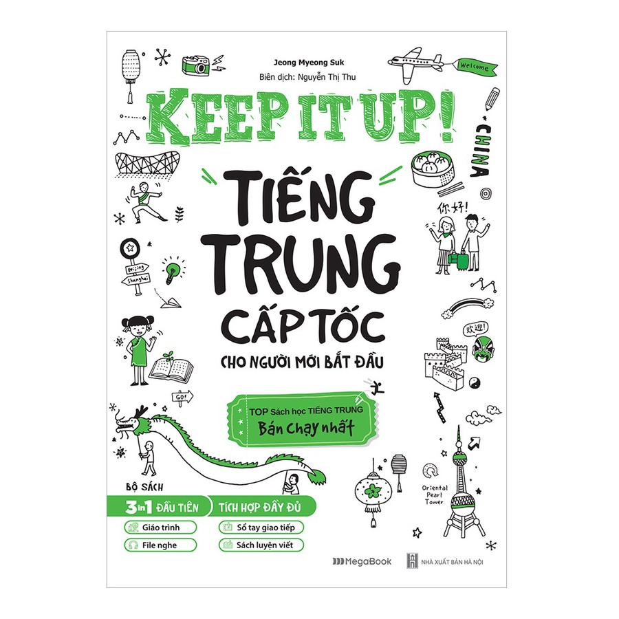 Sách Combo Keep it up – Học tiếng Trung cấp tốc và Tập viết chữ Hán cho người mới bắt đầu - Megabook