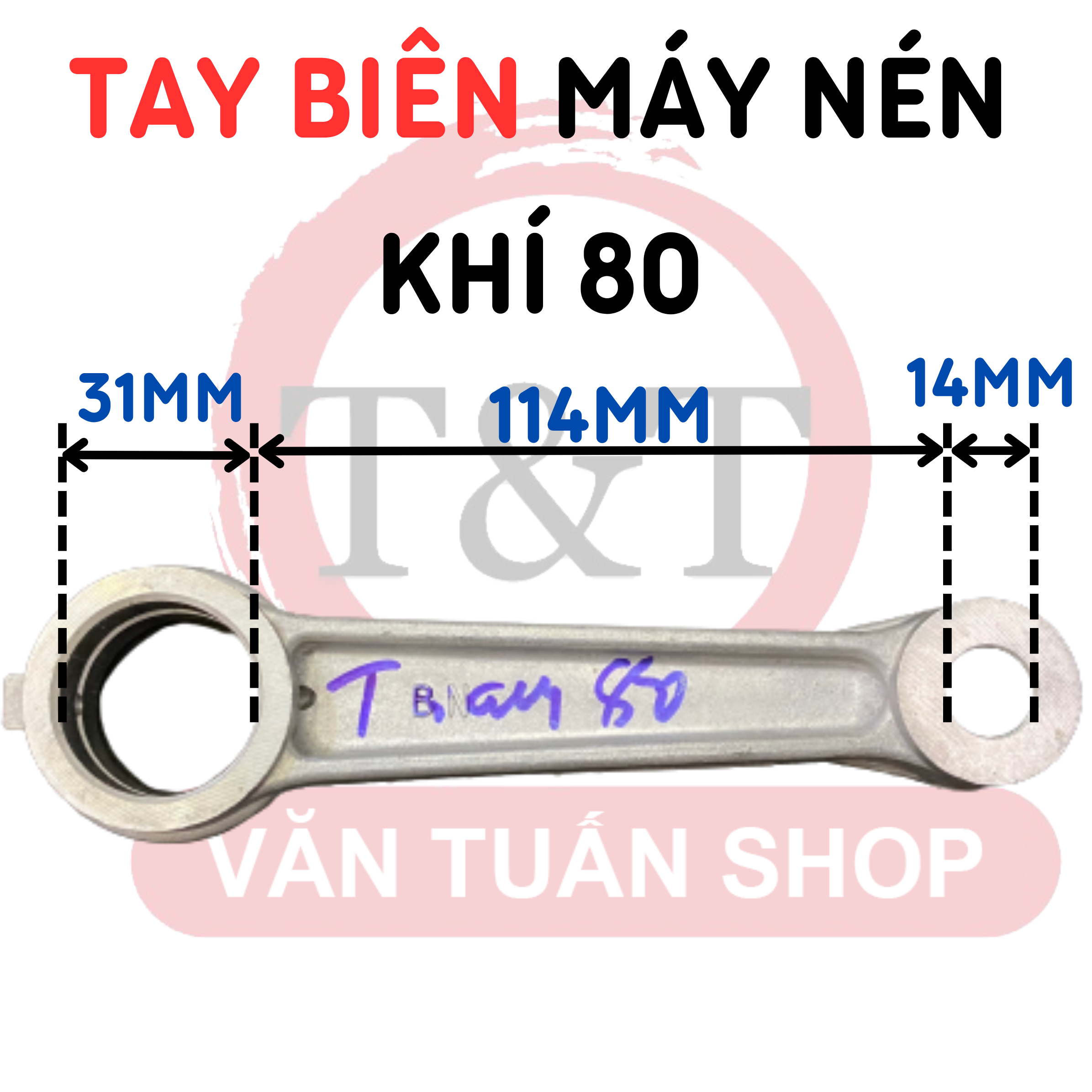 COMBO MÁY NÉN KHÍ 80 (PISTON - TAY BIÊN - XÉC MĂNG - ẮC)