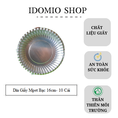 Đĩa Giấy Mpet Bạc 16cm- 20 cái