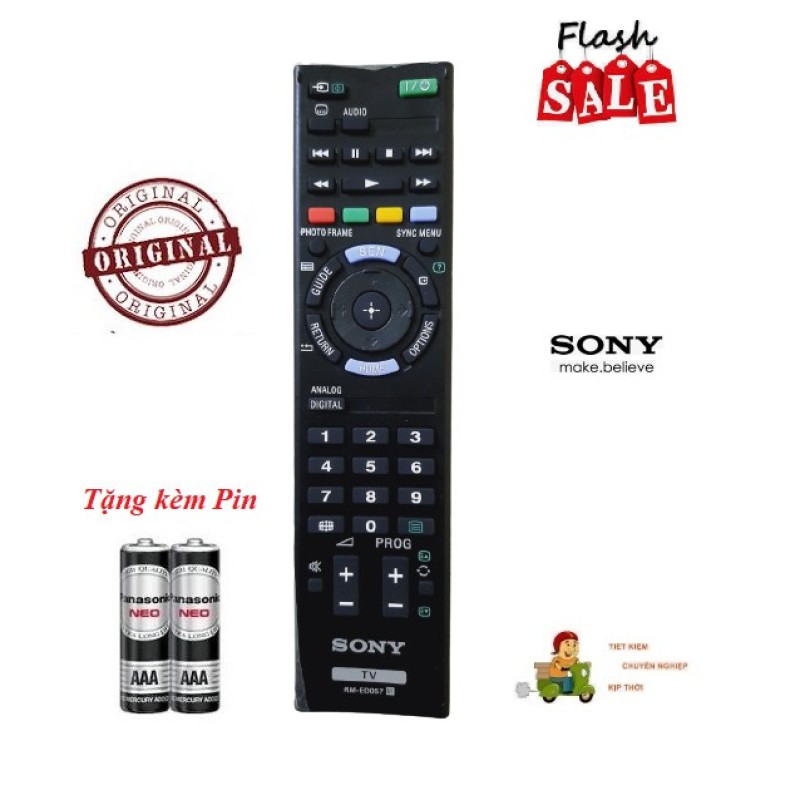 Bảng giá Remote Điều khiển Tivi Sony RM-ED057 LCD/LED SMART TV OLED- Hàng chính hãng 100% Tặng kèm Pin