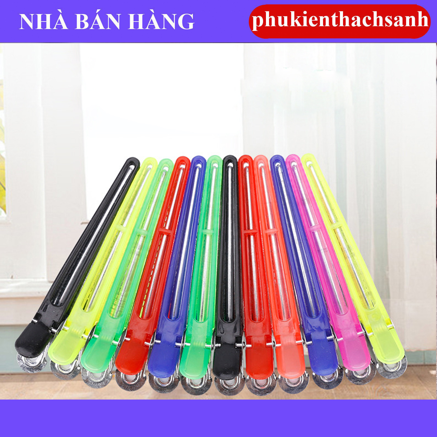 Kẹp chia tóc mỏ vịt mỏ dài phukienthachsanh bộ 12 cái