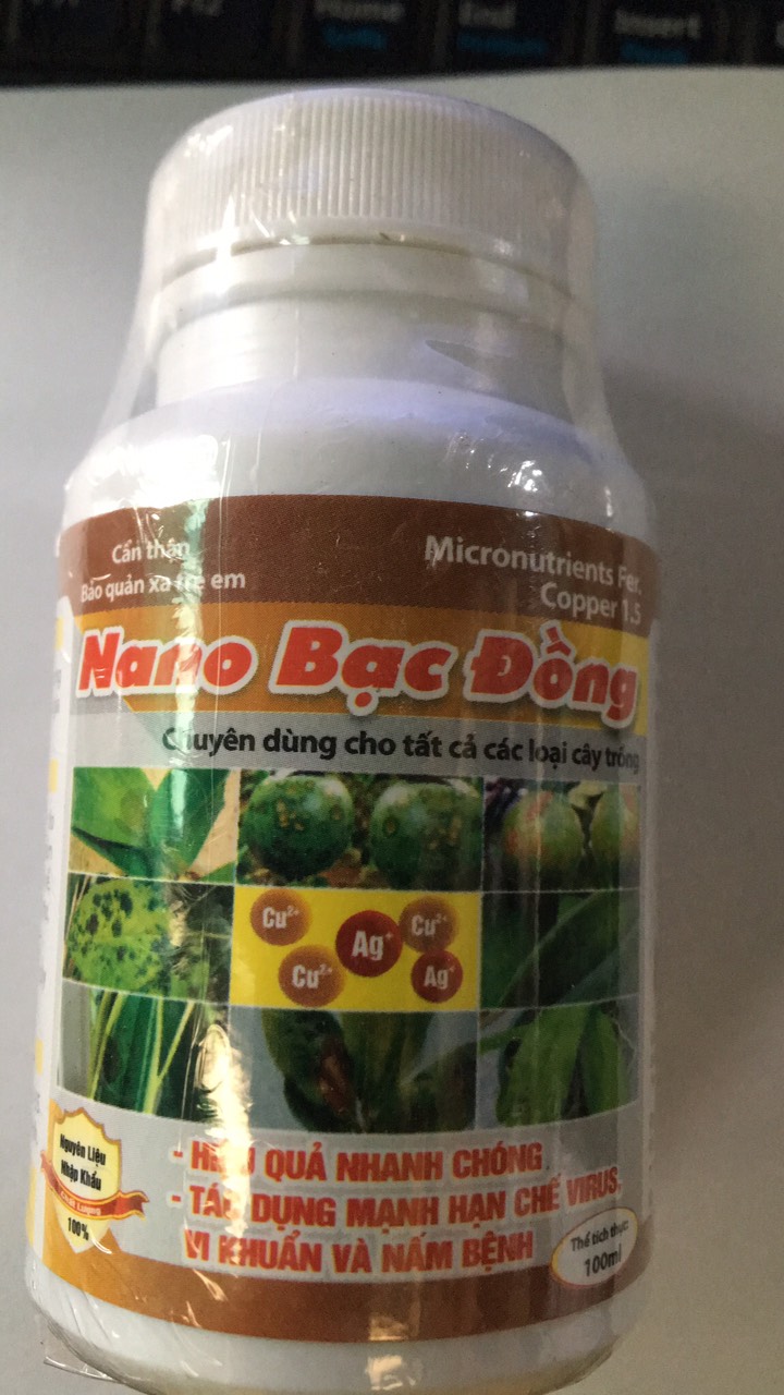 Nano bạc Đồng diệt nấm vi khuẩn trên cây trồng lọ 100ml