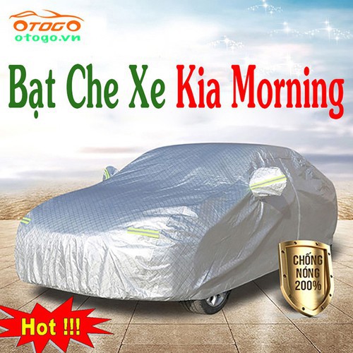(size 2M ) Bạt Che Phủ Xe Kia Morning Cao Cấp (Loại 3 lớp)
