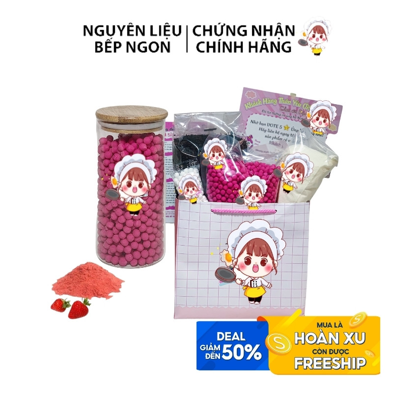 PUDDING DÂU 500G TỰ PHA - NGUYÊN LIỆU BẾP NGON