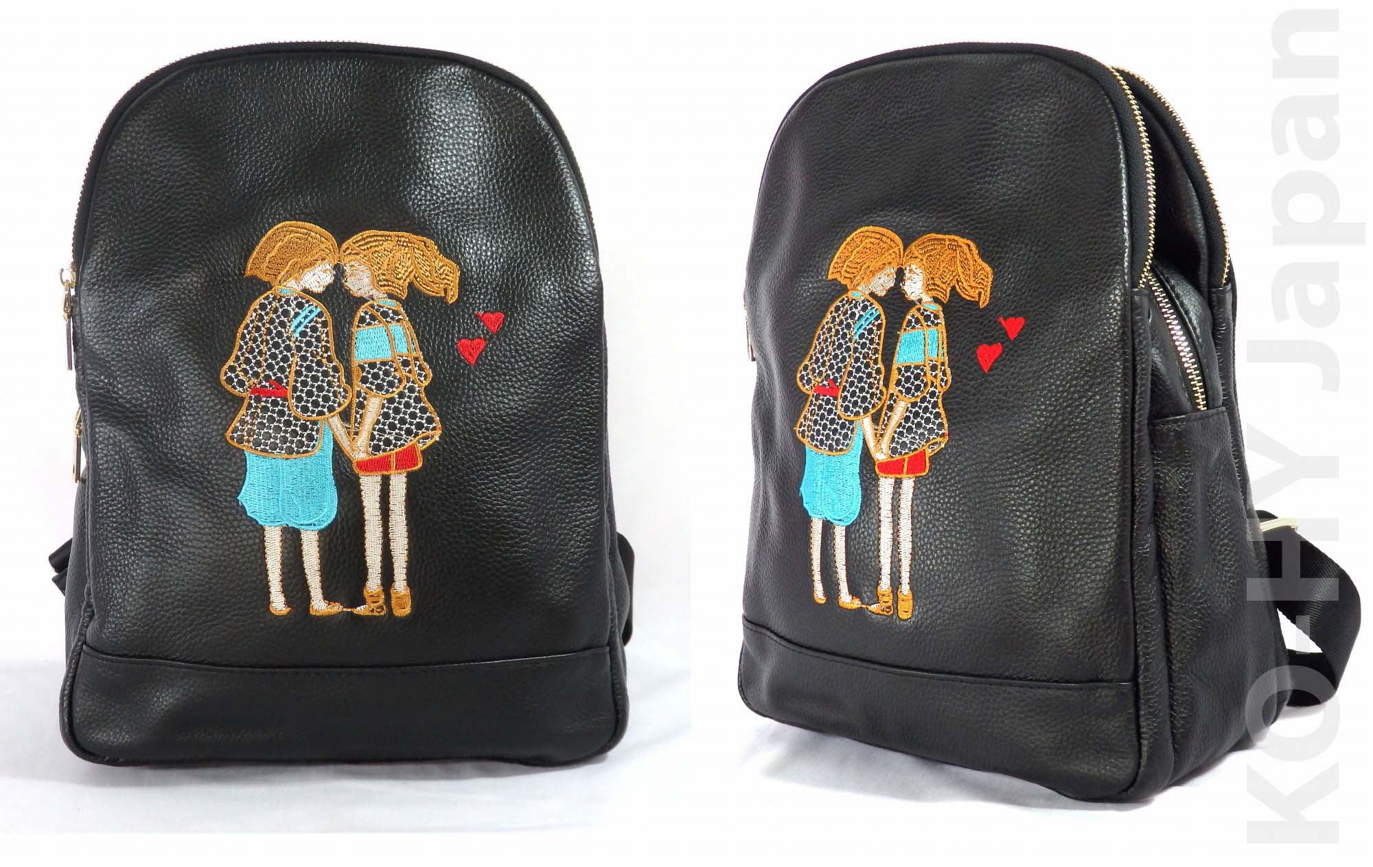 [HCM]Ba lô thời trang nữ No brand Cowhide backpack-black