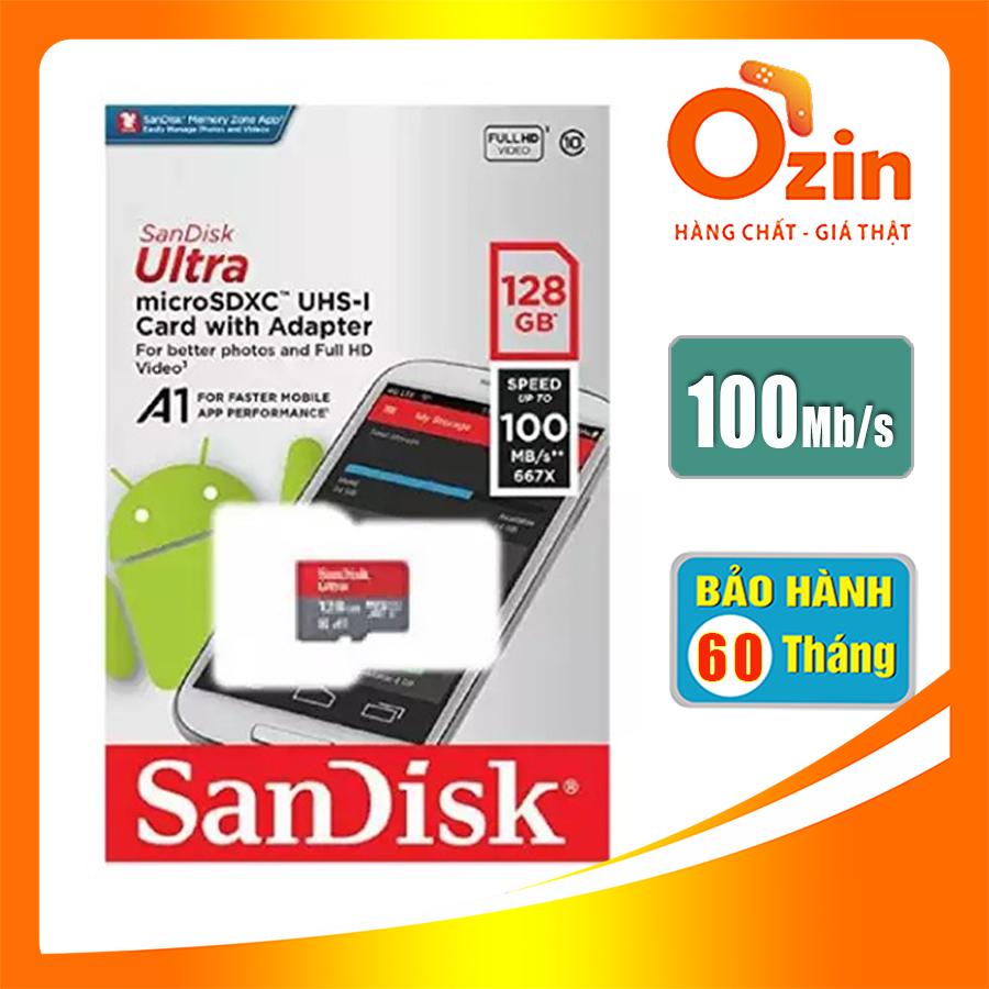 Thẻ nhớ micro SD sandisk Ultra A1 128GB SDXC class 10 100Mb s