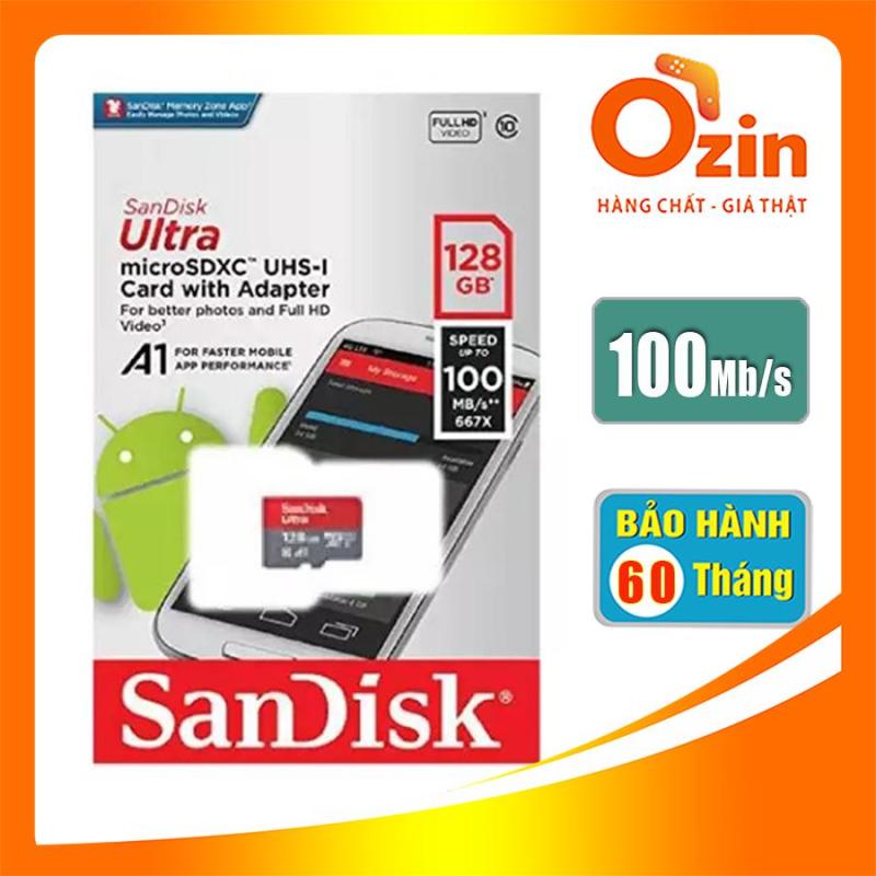Thẻ nhớ micro SD sandisk Ultra A1 128GB SDXC class 10 100Mb/s