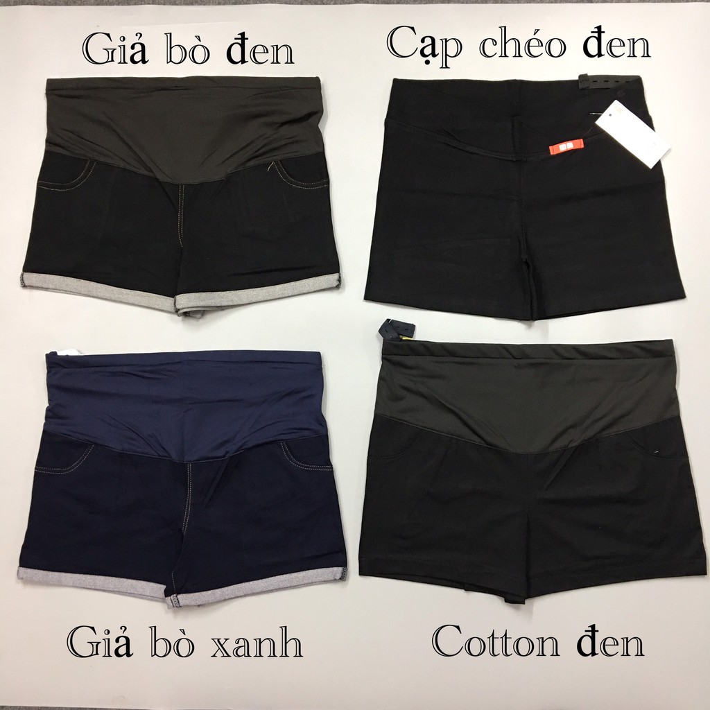 [Hoàn Tiền 6%] Quần sooc bầu co giãn có đáp bụng