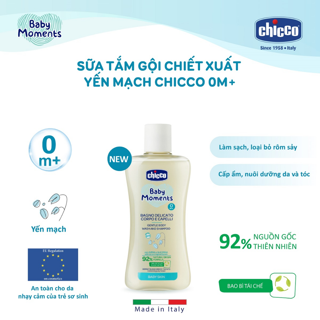Sữa tắm gội hoa cúc chicco 200ml & 500ml