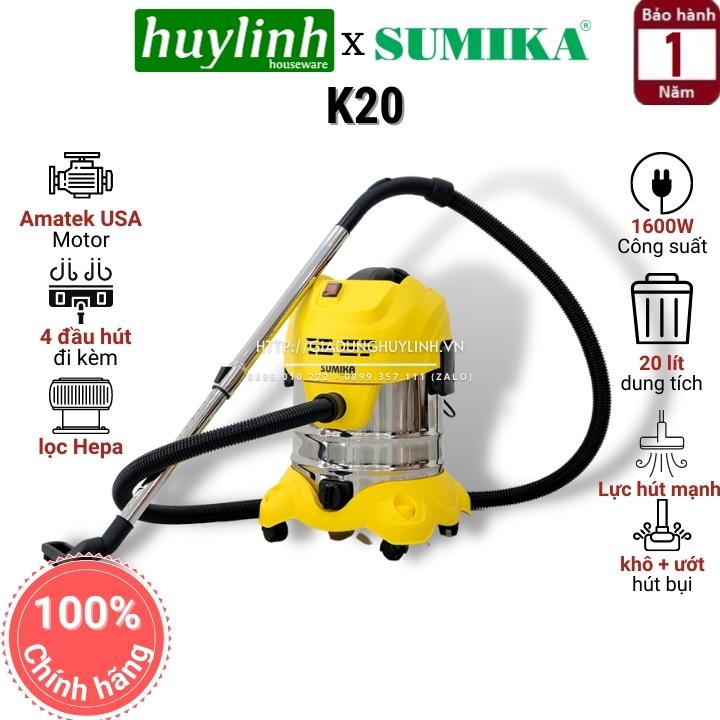 [HCM]Máy hút bụi khô và ướt Sumika K20 - 20 lít
