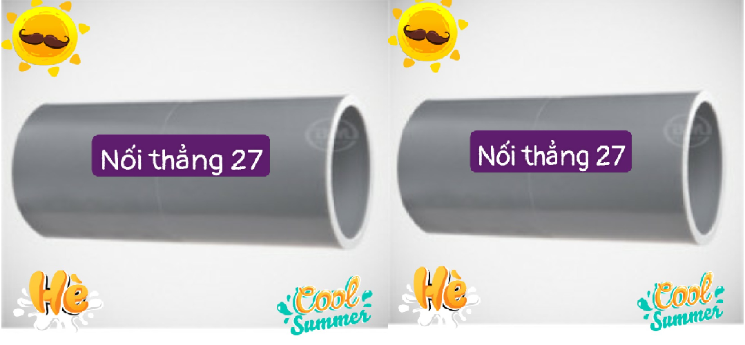 Nối Thẳng Nhựa PVC- Bình Minh Phi 21mm, 27mm, 34mm, 42mm,49mm,60mm- Đơn giá / 1 cái