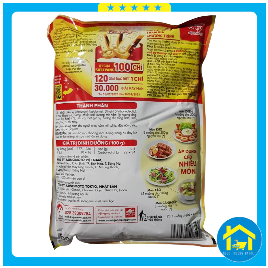 Hạt Nêm Aji Ngon Gói 900g