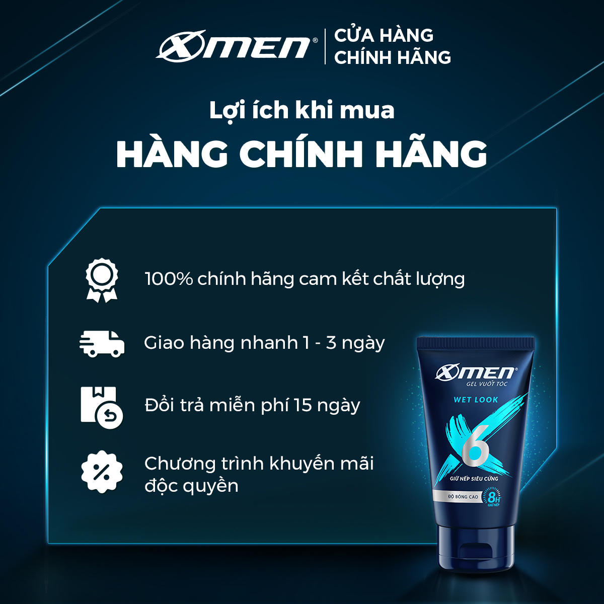 Gel vuốt tóc X-men Siêu cứng và bóng tóc 150g