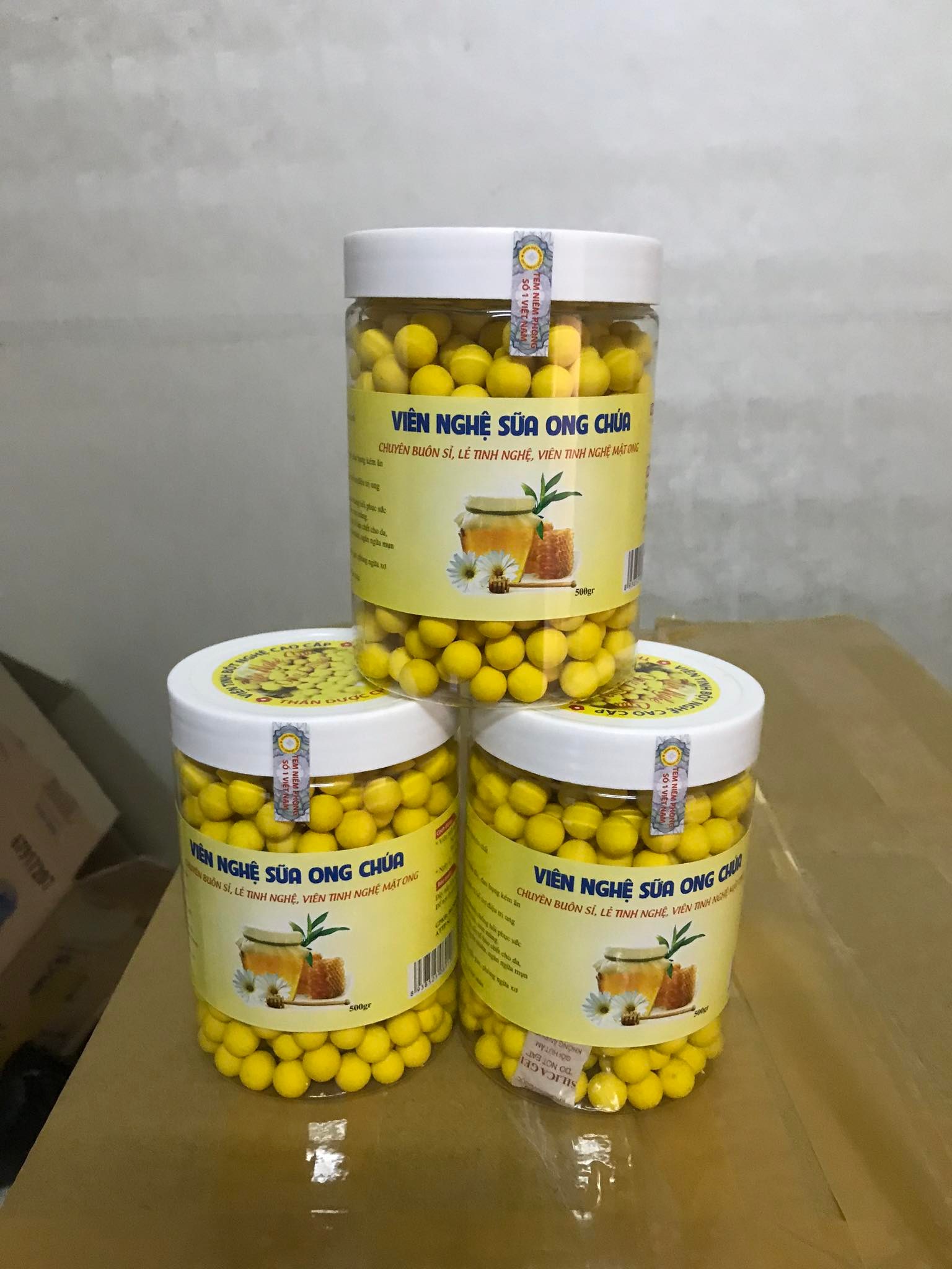 Viên nghệ sữa ong chúa phấn hoa ( hũ 500g )