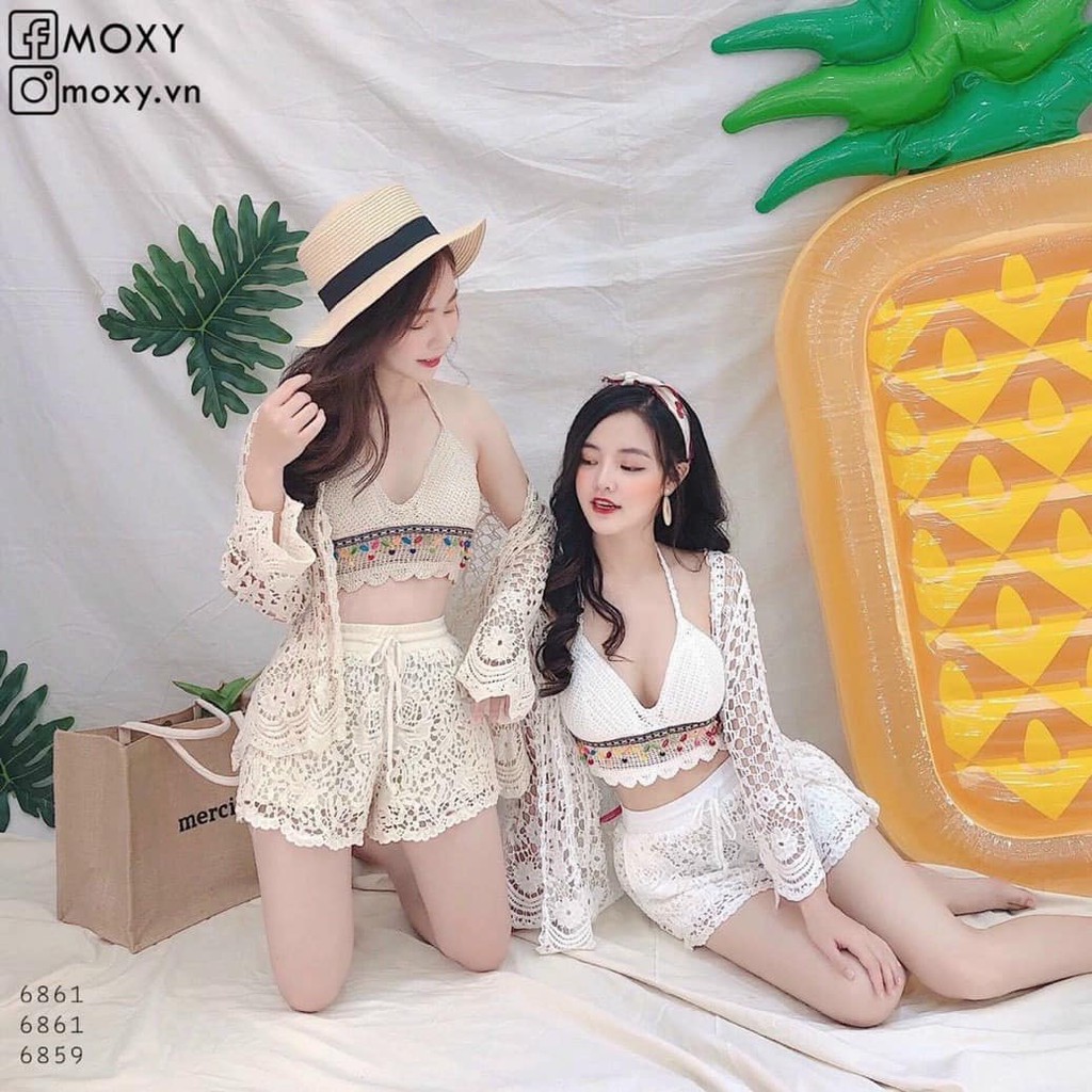Set đồ đi biển len móc 3 món siêu xinh ( kèm ảnh thật, video )