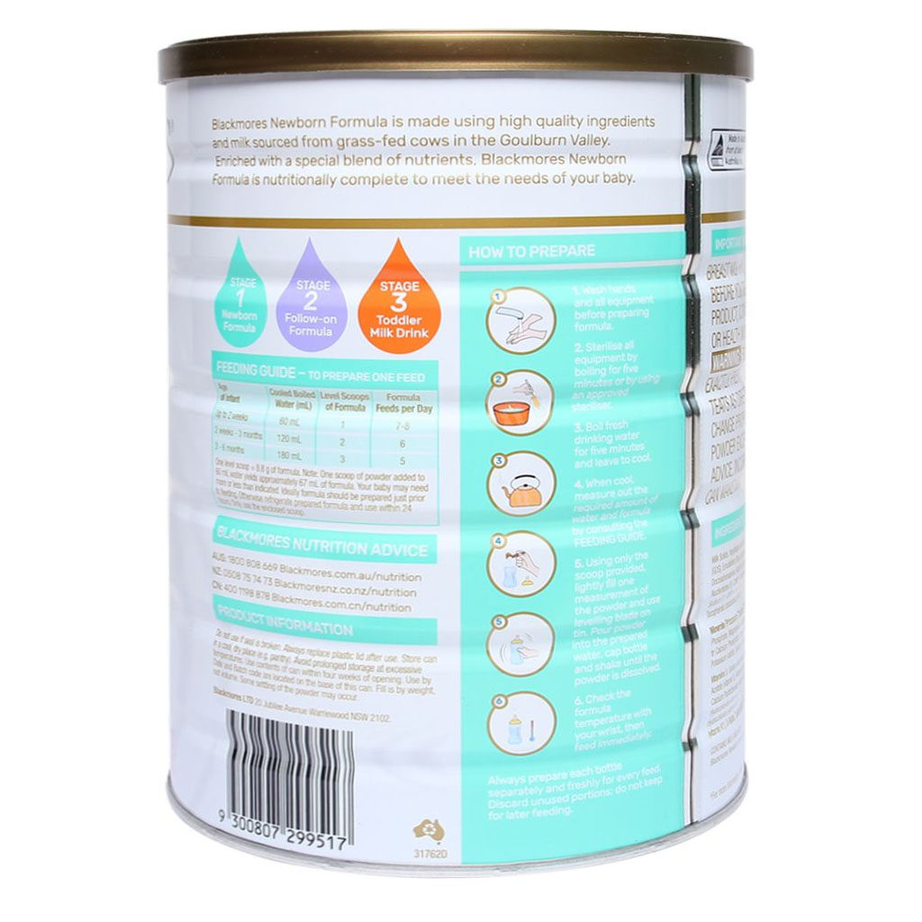 Sữa Bột Blackmores 1 Newborn Formula 900g
