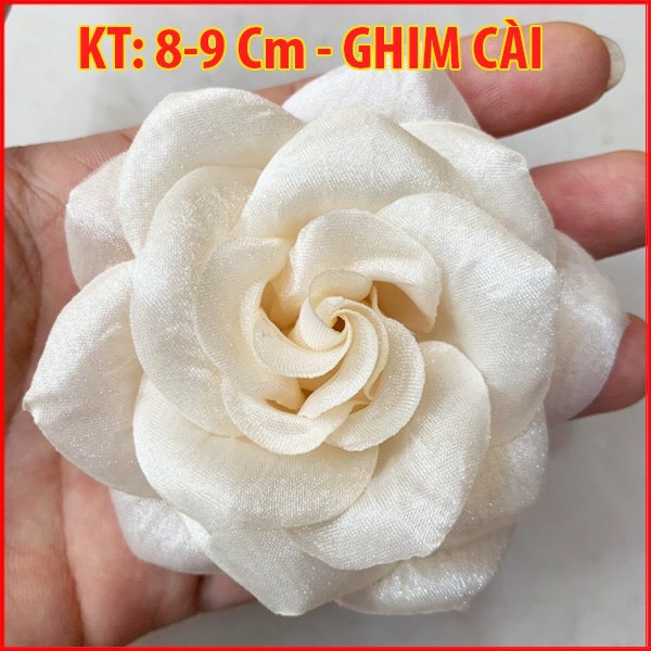 [HCM]XUKA - Cài Hoa HandMade Tag Hoa Trà Lớn Cài Áo Kiểu Cài Áo Hoa Có Ghim Cài Áo Váy Màu Hồng Trắng Nâu CH001 CH002