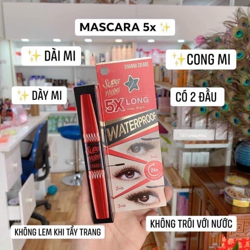 MASCARA NỐI MI SUPER MODEL 5X LONG SIVANNA ( Thái Lan ) ( MÃ 54)