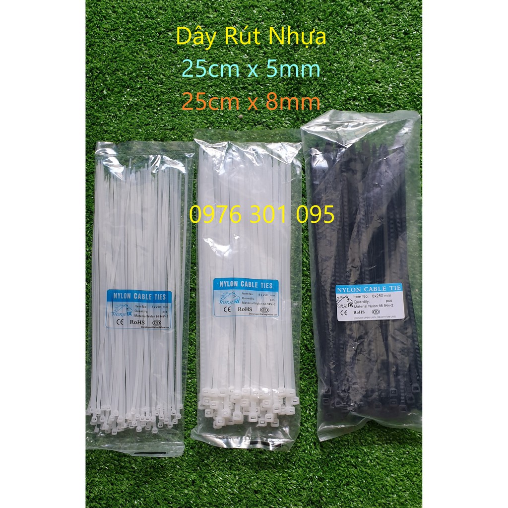 Dây Rút Nhựa 10cm/15cm/20cm/25cm/30cm [Trắng - Đen]