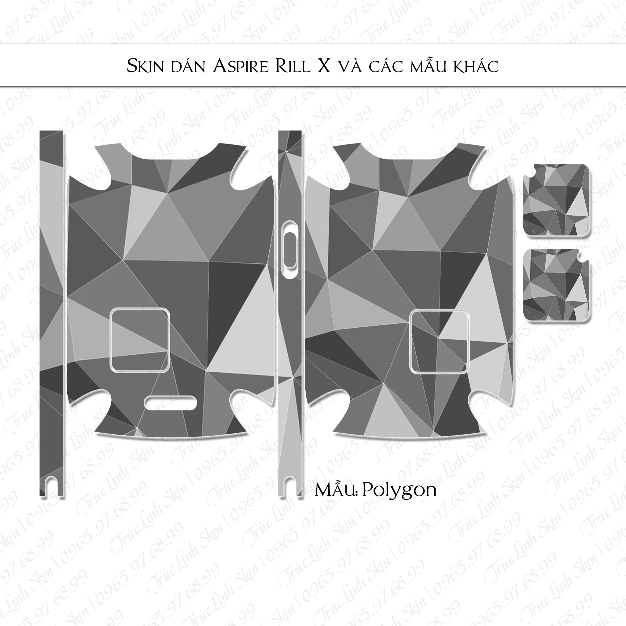 Miếng dán skin cho Riil X mẫu Polygon (decal dễ dán, đã cắt sẵn)