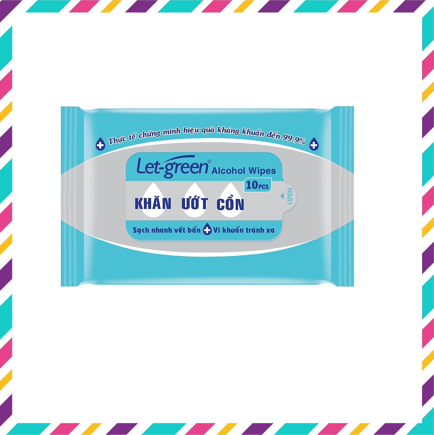 Gói Khăn Ướt Cồn Let-green 10 miếng