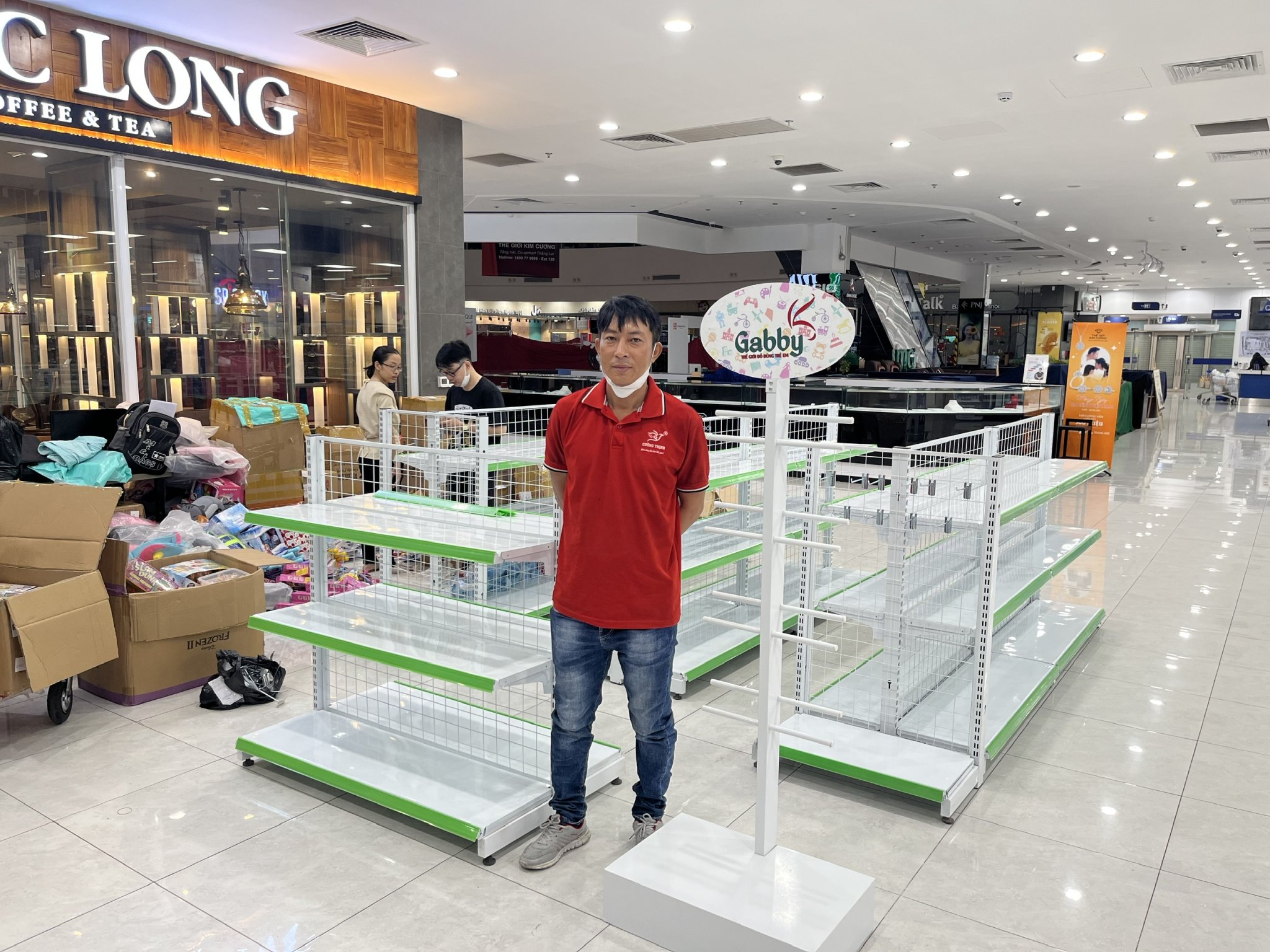 Kệ Siêu Thị Đôi 2 Mặt (Cao 1m5 x dài 1m2 x rộng 35cm x 3 tầng) Kệ siêu thị giá rẻ