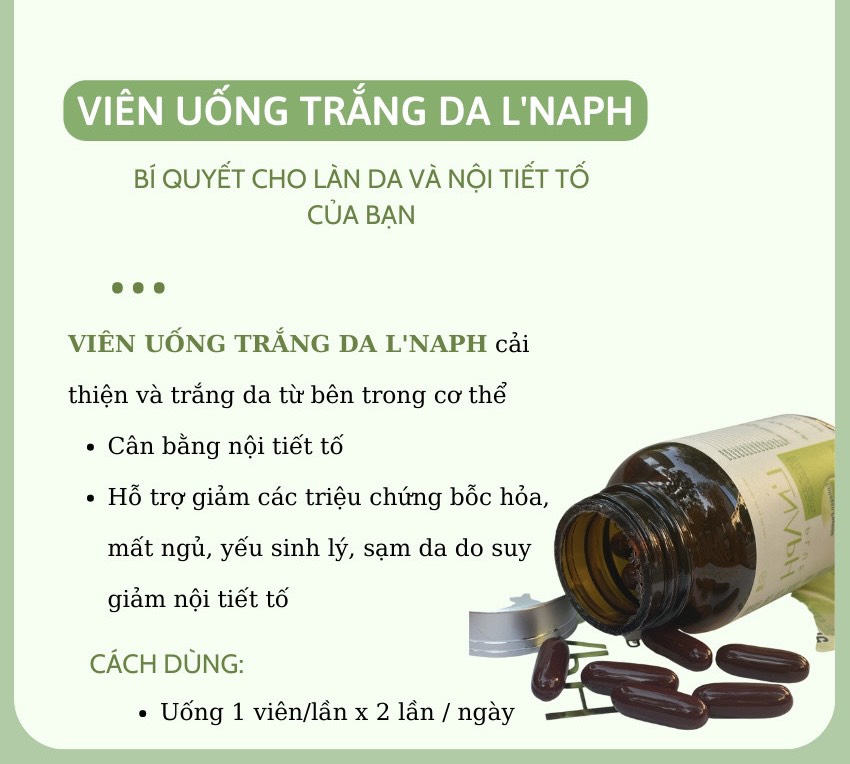 Viên Uống L’naph Plus - Cân Bằng Nội Tiết Tố, Giảm Nám, Sáng Da Hồng Hào