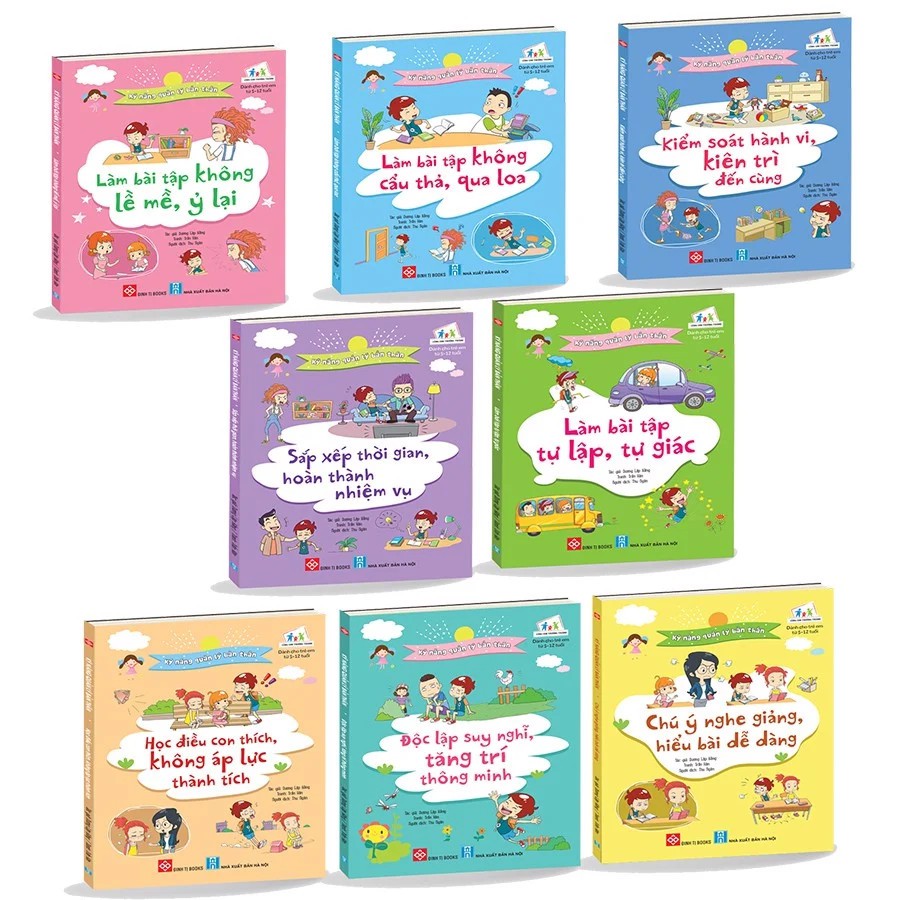 A set of 8 self-regulating skills books for children from 5 to 12 years-develop thinking for babies
