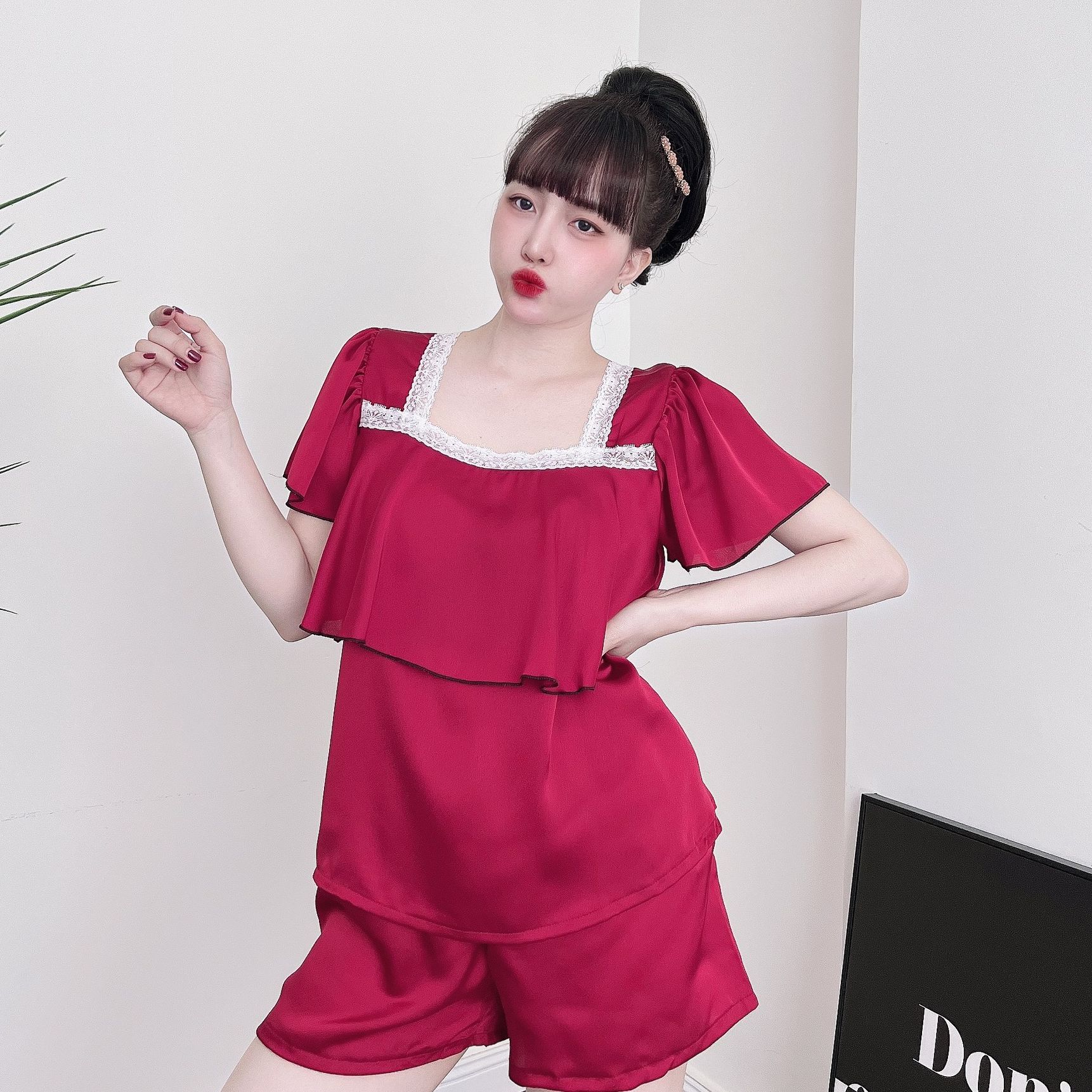 Đồ Bộ Bigsize Đùi Lụa Satin Cổ Vuông  50-100kg