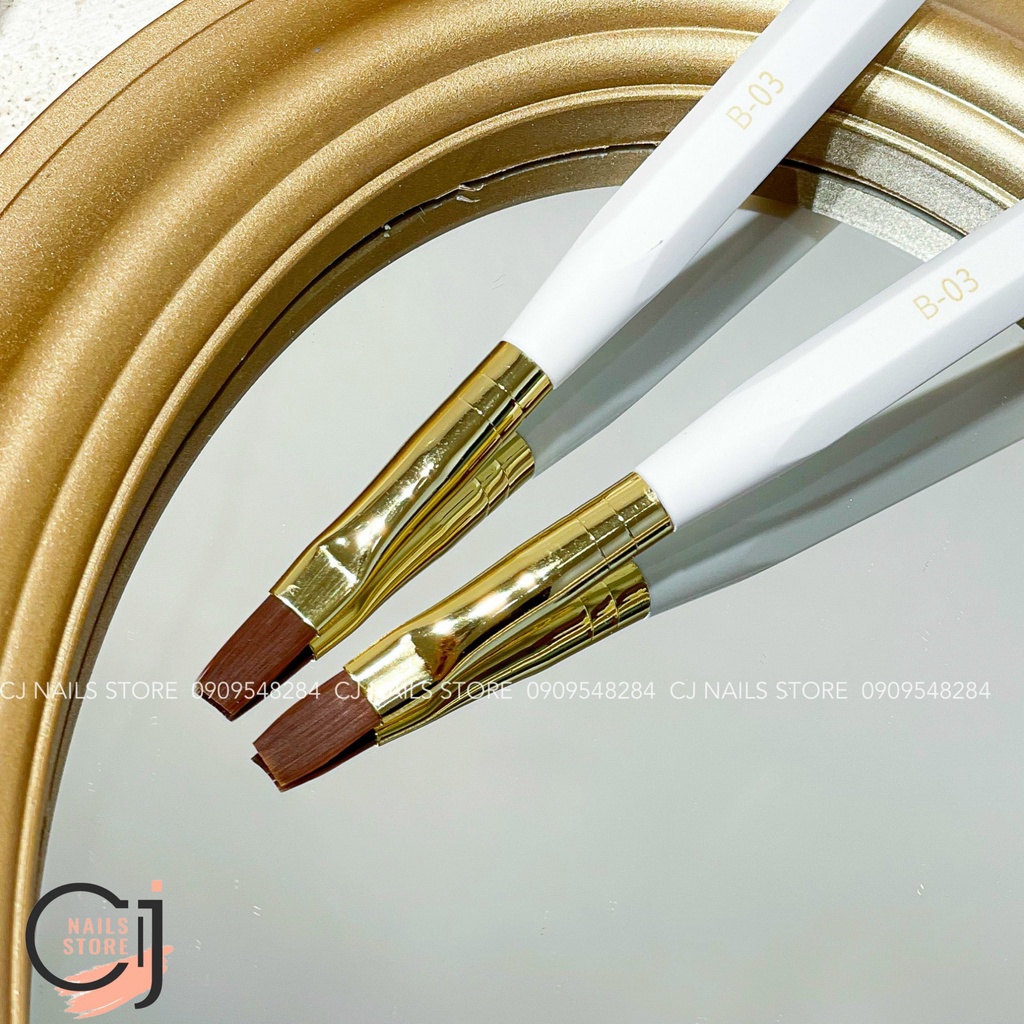{CJ Nails Store} Cọ đắp gel đầu vuông lông cọ cao cấp