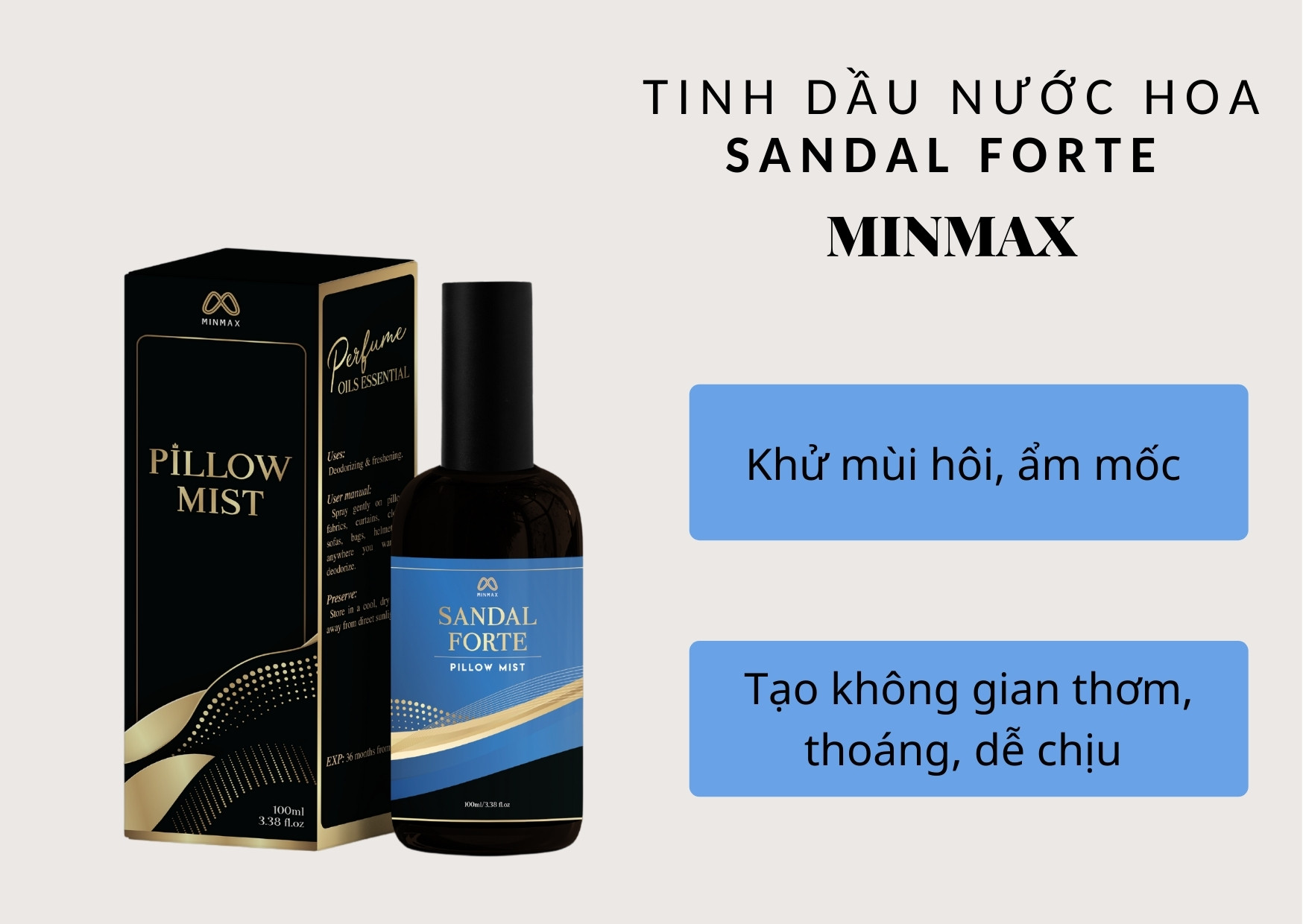Tinh Dầu nước hoa xịt thơm Sandal Forte MinMax 100ml