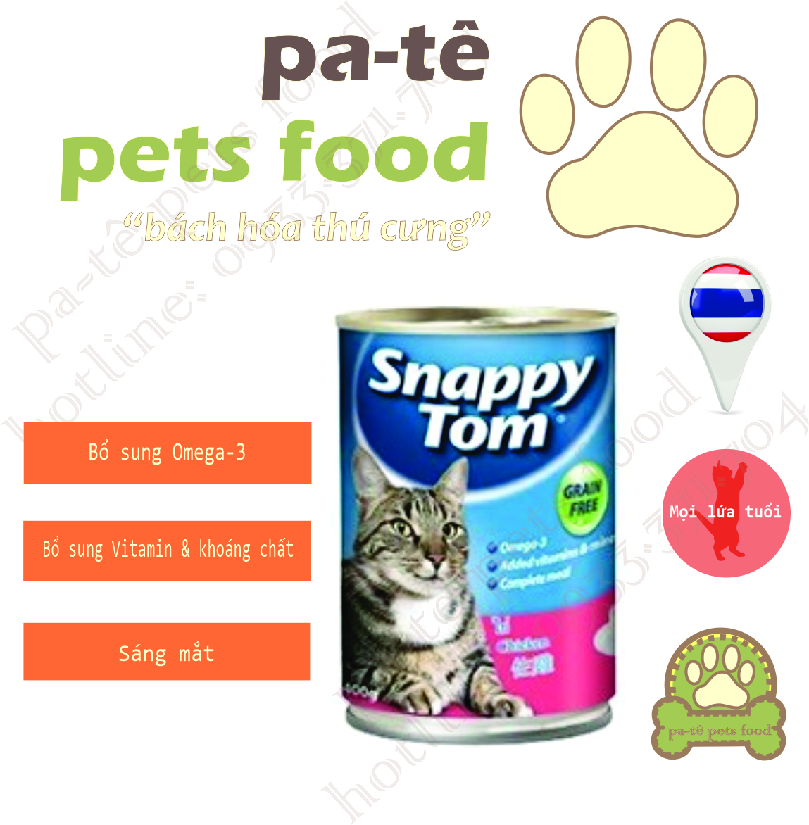 Pate Snappy Tom dành cho mèo lớn hộp 400g