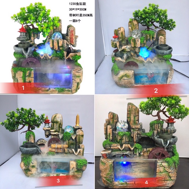 Thác nước phong thuỷ bể cá 4 mẫu