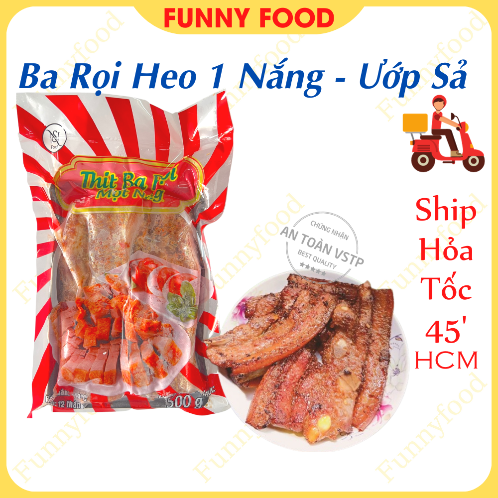 Ba Rọi Heo 1 Nắng Ướp Sả 500g – Tặng Kèm Nước Chấm – [Ship Hỏa Tốc HCM] – Funnyfood
