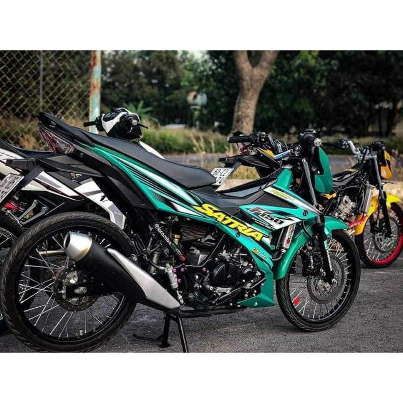 [HCM]Tem xe satria- raider  tem rời dán xe xanh lục bảo