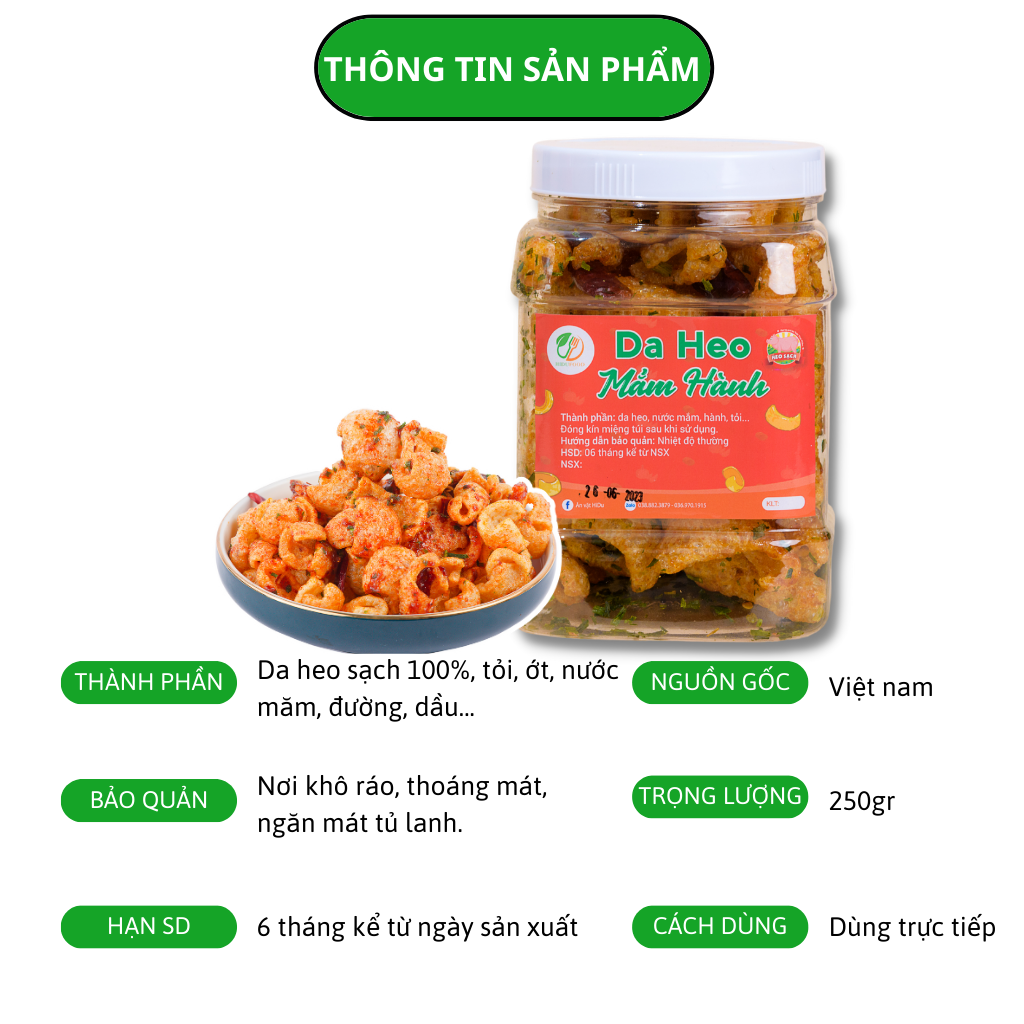 250gr Da heo chiên giòn mắm hành thái lan