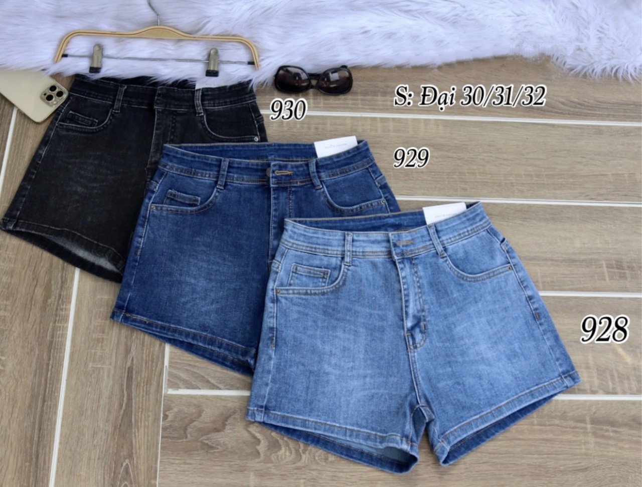 [Size đại] Quần sọt jean nữ hàng co giãn mạnh lưng cao mẫu trơn