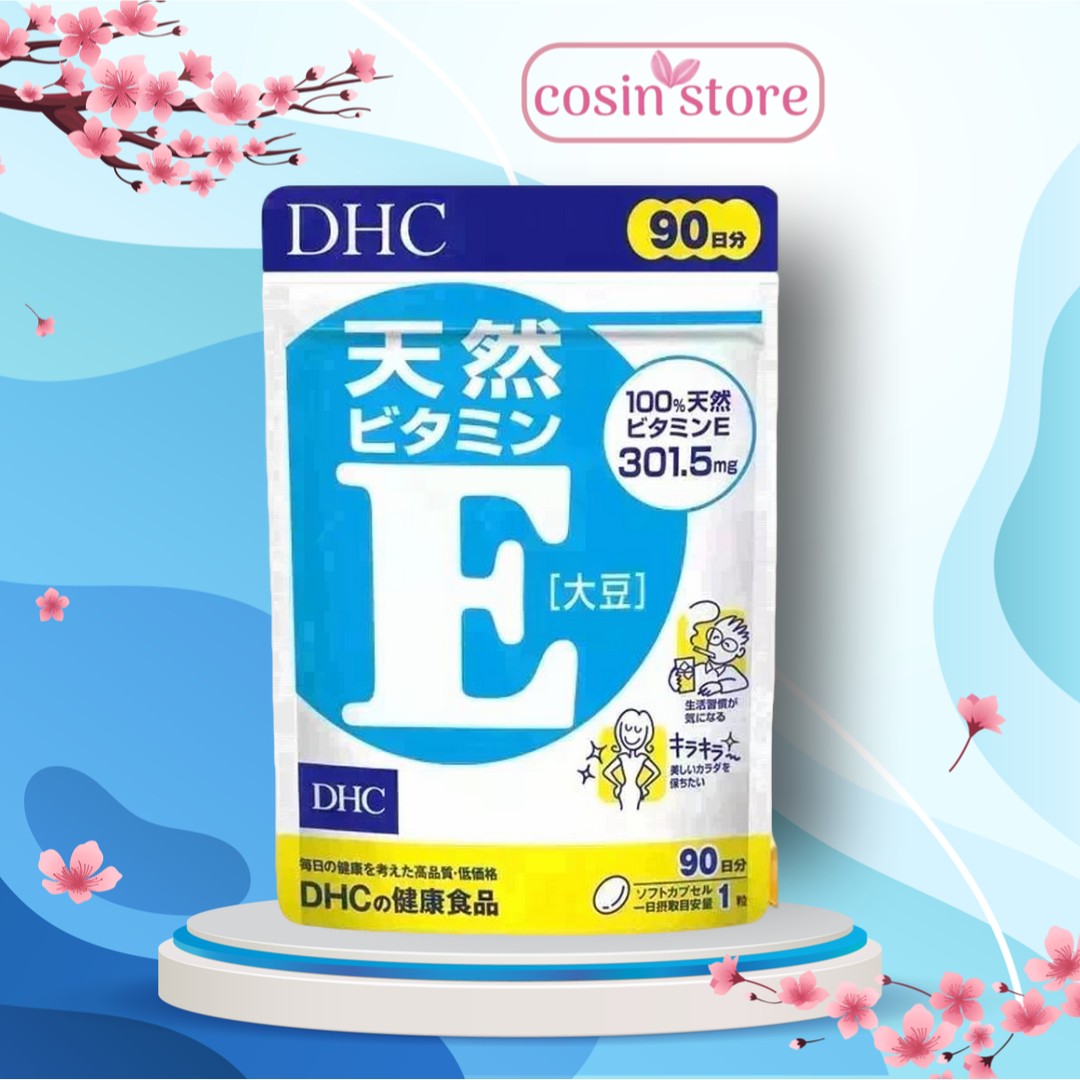 Viên uống DHC Vitamin E tự nhiên 301,5mg Natural Vitamin E (soybean) 90 viên 90 ngày dùng - Hỗ trợ chống lão hóa - Cosin Store