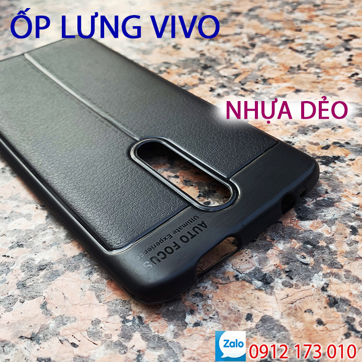 ỐP LƯNG Vivo V9, Y85, Y71, Y81, Y91, Y11, Y12, Y15, Y19, Y20, Y30 - Nhựa dẻo - vân da (A) - Có kèm theo kính Cường lực tương ứng