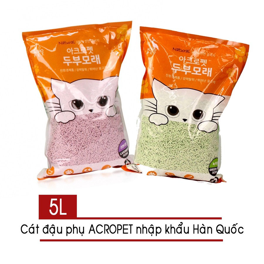 Cát đậu nành pura acropet dành cho mèo 5l