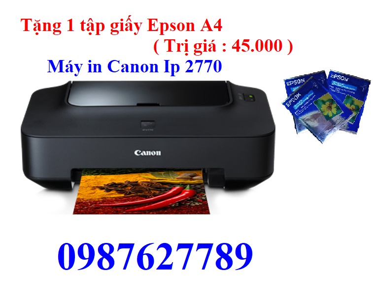 Chính hãng máy in màu Canon ip 2770 giá rẻ (Tặng giấy in ảnh )