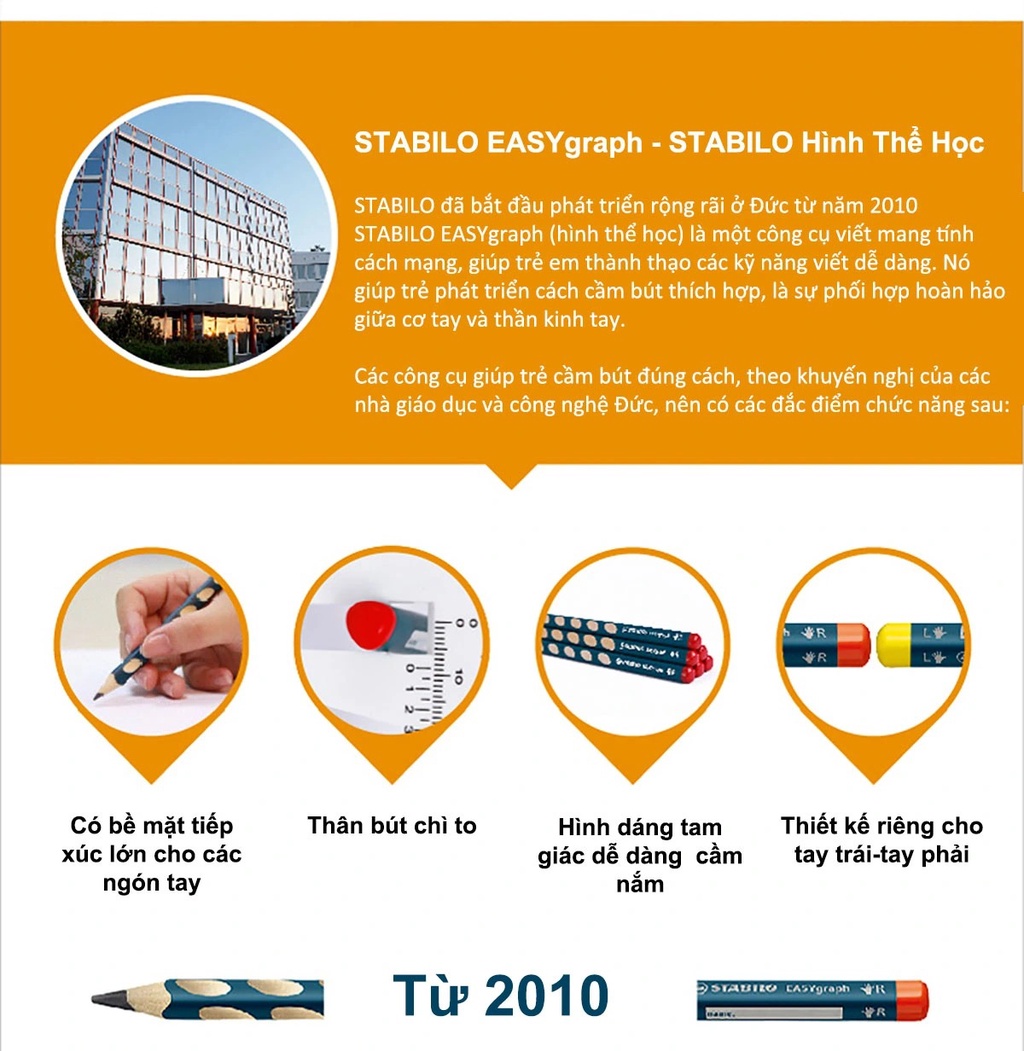 Bút chì gỗ hình thể học STABILO EASYgraph/EASYwrite