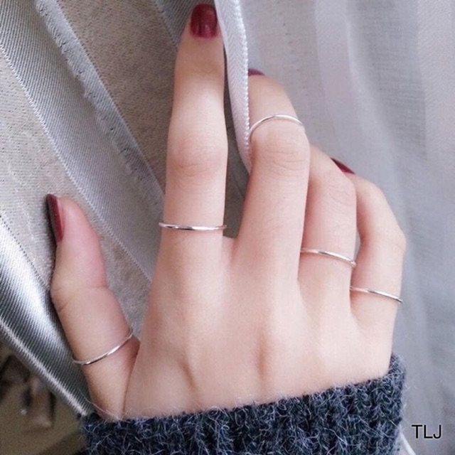 NHẪN BẠC TA MẪU TRƠN XINH XẮN CÓ ĐỦ SIZE ĐEO CÁC NGÓN - SHOP BẠC BIBI CAM KẾT BẠC CHUẨN, KÈM BẢO HÀNH CHÍNH HÃNG