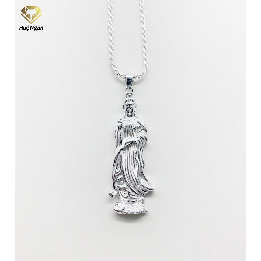 Mặt đeo dây chuyền bạc ý 925 huệ ngân - phật bà quan âm pp1776