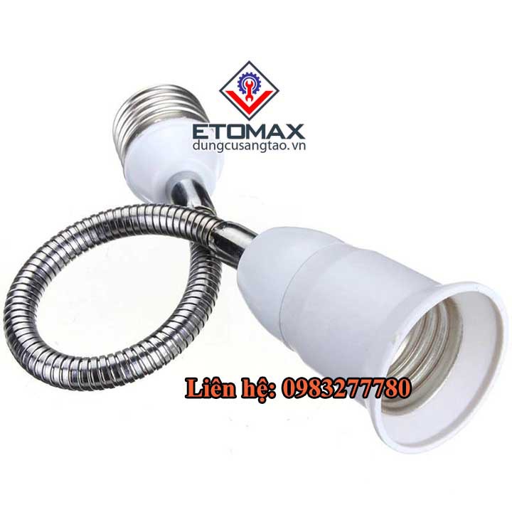 Đui đèn nối dài dây uốn e27 loại 20cm