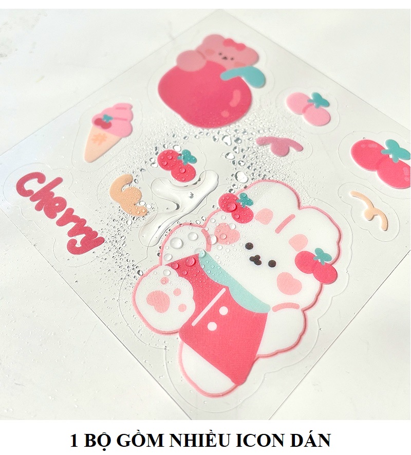 Combo 5 tấm sticker dán trang trí hoạt hình( giao ngẫu nhiên)